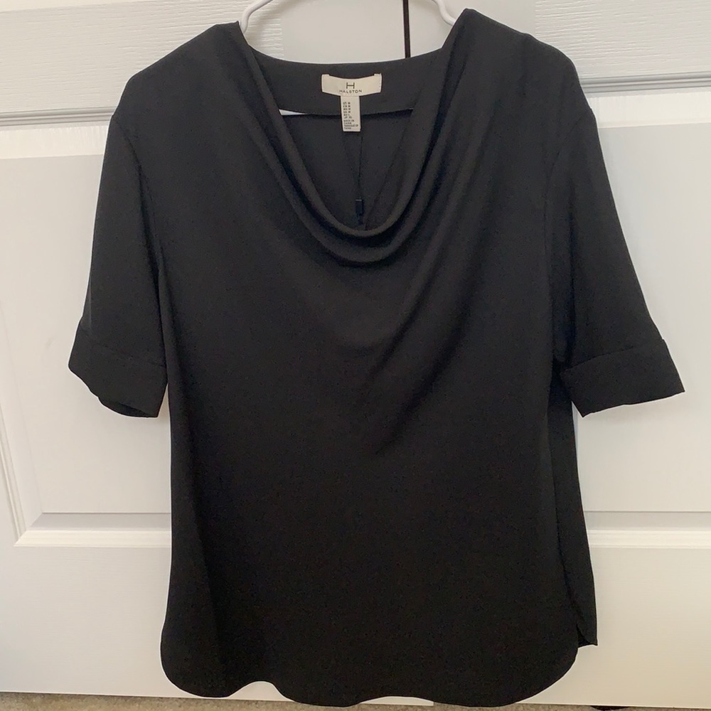 Black Halston top.